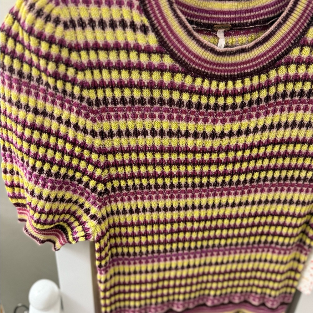 Free People Pink and Yellow Knit Dress - Picture 3 of 10